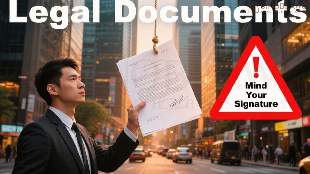 Mind your signature on legal documents and avoid being strapped in China